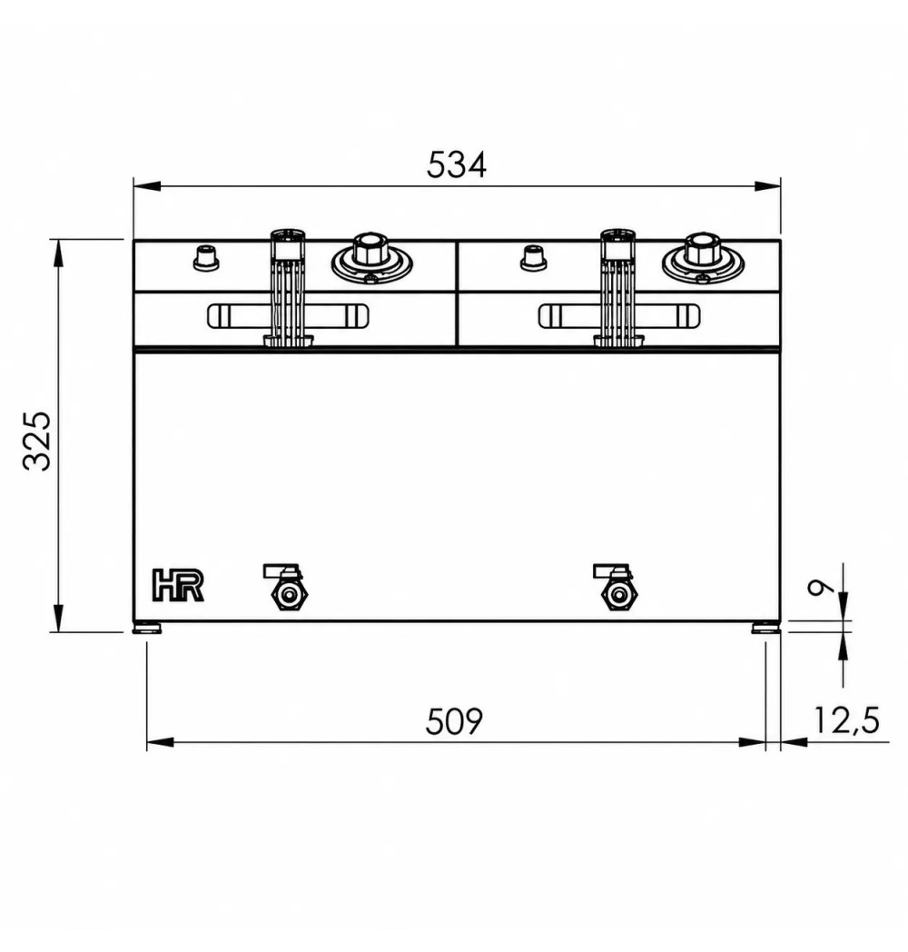 Freidora Eléctrica Doble 10+10L con Grifo HR Fainca FD10L10LC | Serie 100