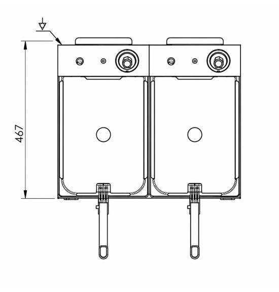 Freidora Eléctrica Doble 10+10L con Grifo HR Fainca FD10L10LARC | Serie 100