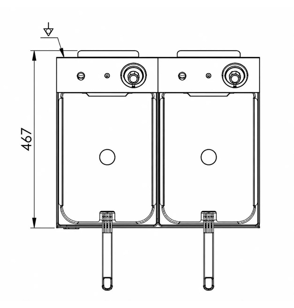Freidora Eléctrica Doble Trifásica 10+10L HR Fainca FD10L10LTRIFS | Serie 100