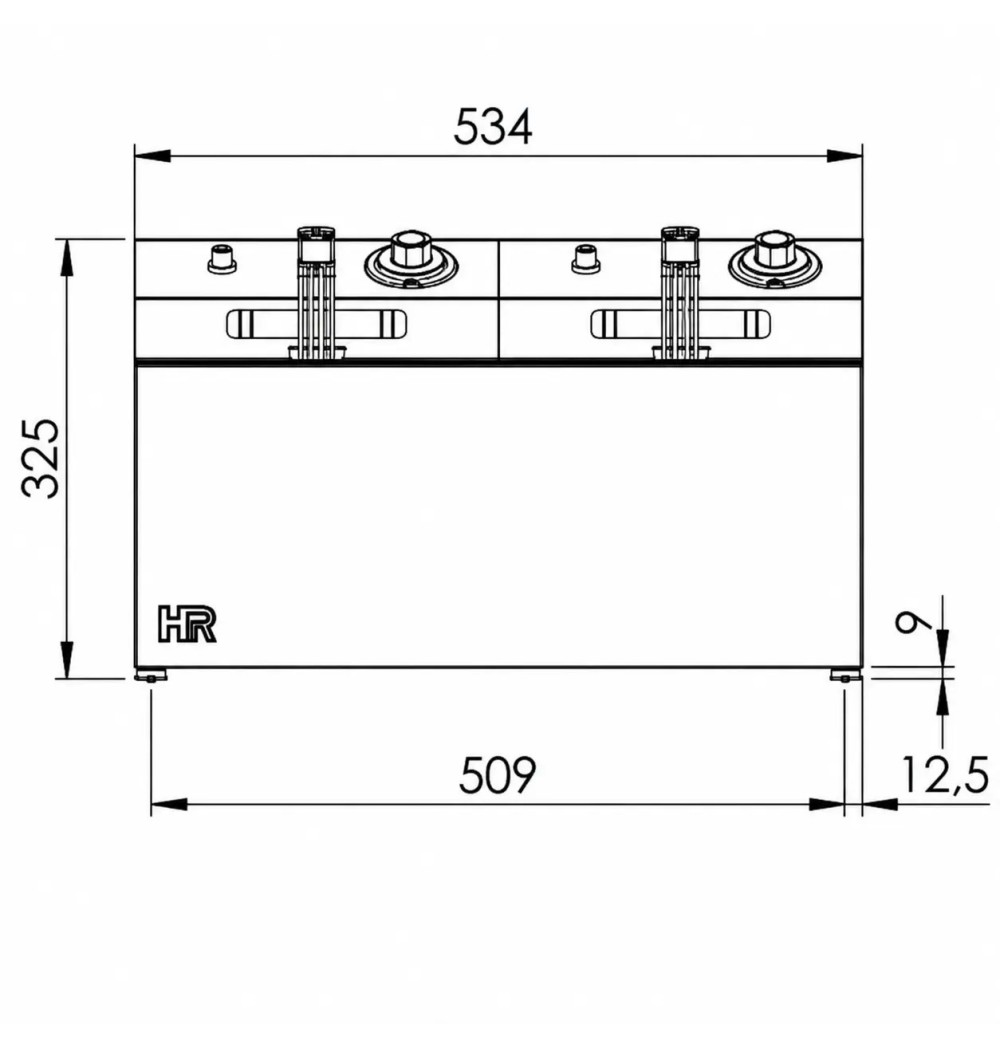 Freidora Eléctrica Doble Trifásica 10+10L HR Fainca FD10L10LTRIFS | Serie 100