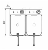 Freidora Eléctrica Doble Trifásica 10+10L con Grifo HR Fainca FD10L10LTRIFC | Serie 100