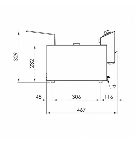 Freidora Eléctrica Trifásica 10L 9 kW HR Fainca FD10LTRIF9S | Serie 100