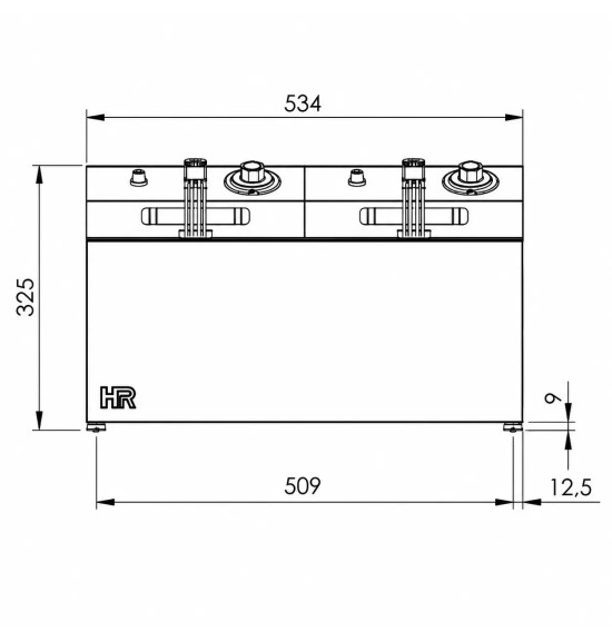 Freidora Eléctrica Trifásica Doble 10+10L 18 kW HR Fainca FD10L10LTRIF9S | Serie 100