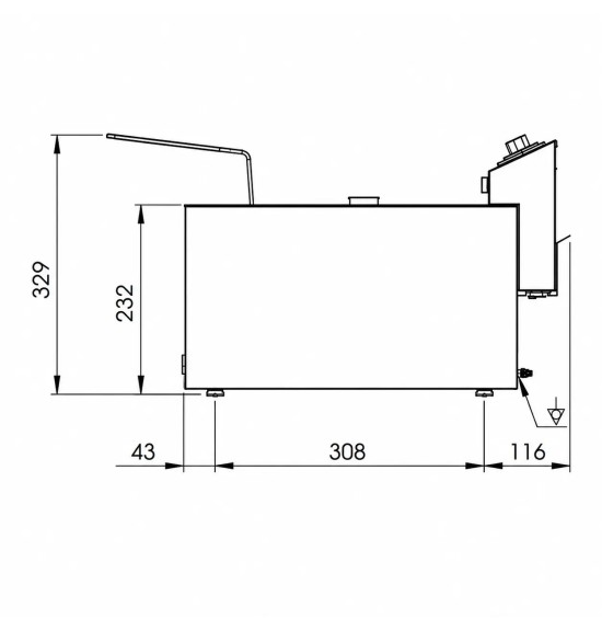 Freidora Eléctrica Trifásica Doble 10+10L 18 kW HR Fainca FD10L10LTRIF9S | Serie 100