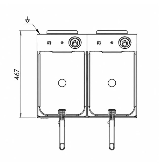Freidora Eléctrica Trifásica Doble con Grifo 10+10L 18 kW HR Fainca FD10L10LTRIF9C | Serie 100