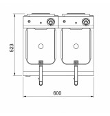 Freidora Eléctrica Doble 8+8L HR Fainca FD8L8L600 | Serie 500