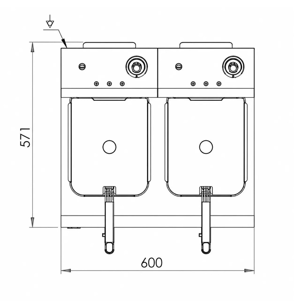 Freidora Eléctrica Doble 8+8L HR Fainca FD8L8LAR600 | Serie 500