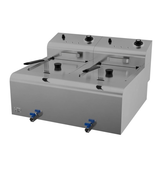 Freidora Eléctrica Doble 8+8L HR Fainca FD8L8LTRIF600 Serie 500 | 12 kW Trifásica
