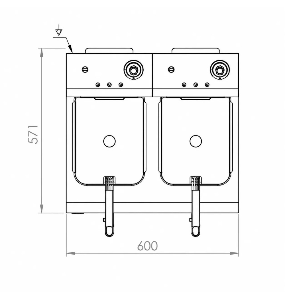 Freidora Eléctrica Doble 8+8L HR Fainca FD8L8LTRIF600 Serie 500 | 12 kW Trifásica