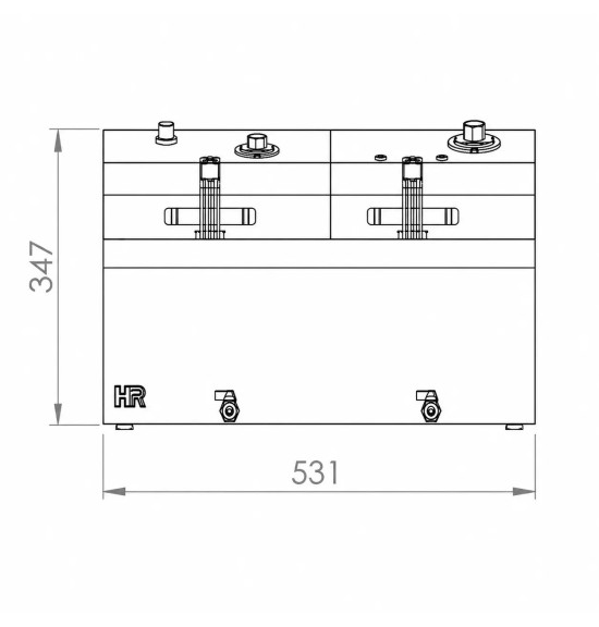 Freidora Eléctrica Doble 8+8L HR Fainca FD8L8LTRIF600 Serie 500 | 12 kW Trifásica