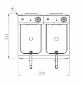 Freidora Eléctrica Doble 20L HR Fainca FD10L10L600 Serie 100