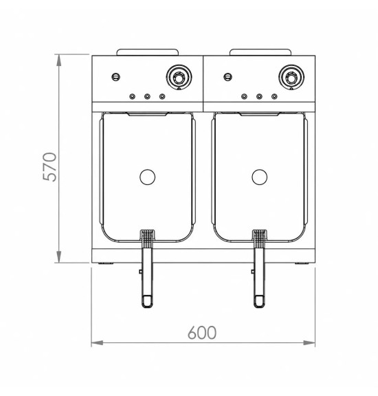 Freidora Eléctrica Doble 20L HR Fainca FD10L10LAR600 Serie 100