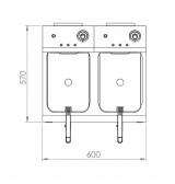 Freidora Eléctrica Doble 20L HR Fainca FD10L10LAR600 Serie 100