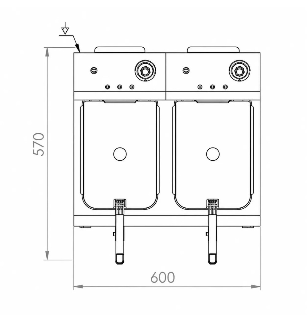 Freidora Eléctrica Doble Trifásica 20L HR Fainca FD10L10LTRIF600 Serie 100