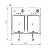 Freidora Eléctrica Doble Trifásica 20L HR Fainca FD10L10LTRIF600 Serie 100