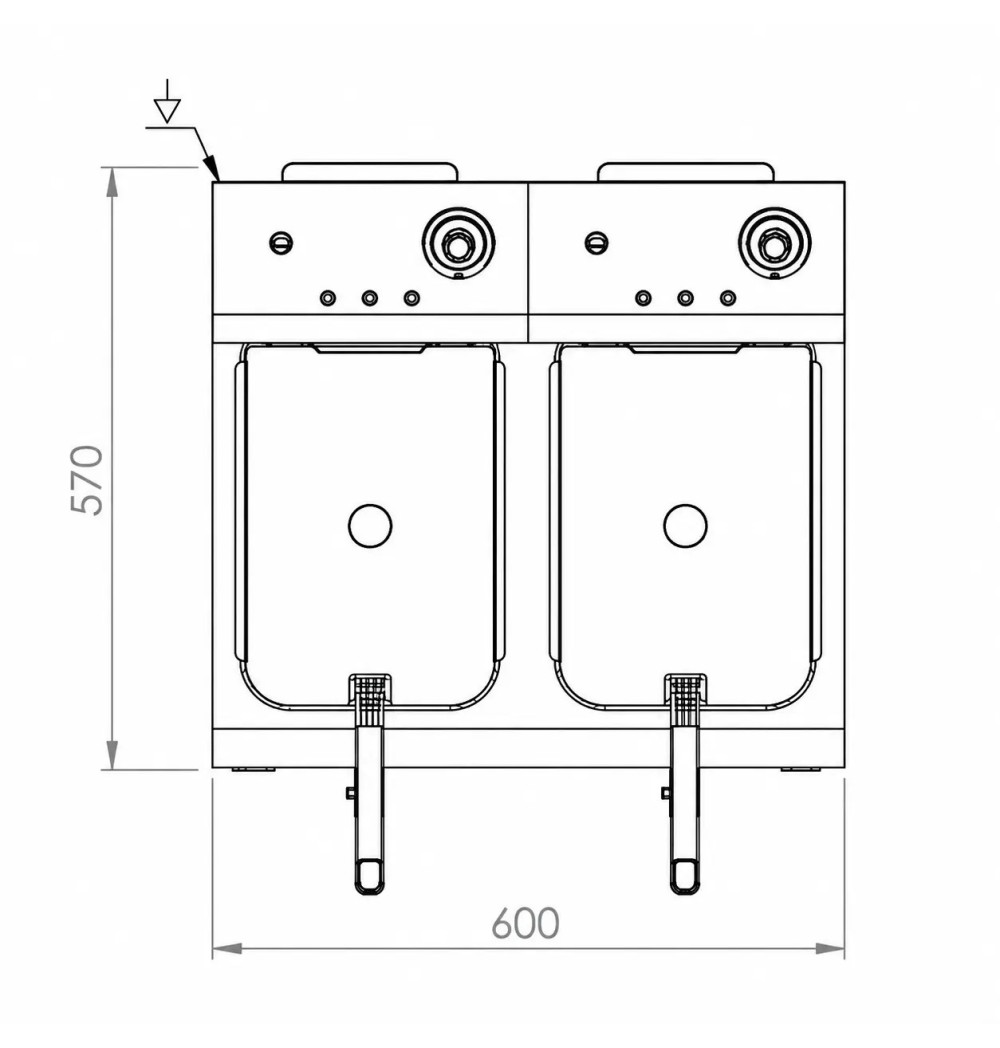 Freidora Eléctrica Doble Trifásica 20L 18 kW HR Fainca FD10L10LTRIF9600